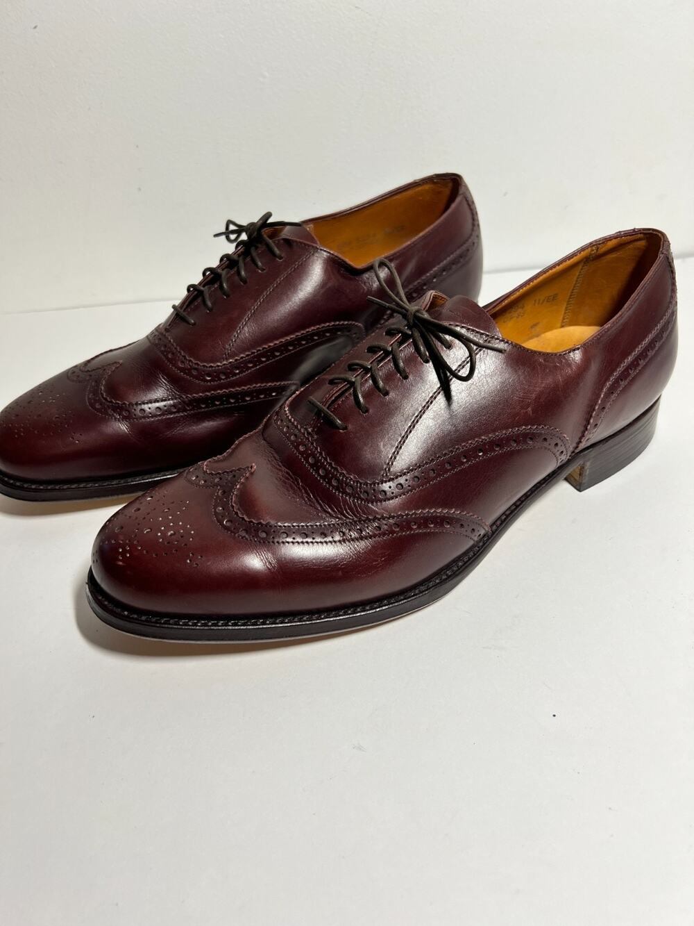 Grenson VTG Burgundy Leather Royal Windsor Wingtip Brogue Dress Shoe 11 EE